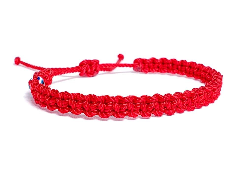 good luck red string bracelet, evil eye protection amulet, red string wristband, red evil eye bracelet, adjustable, for man & woman
