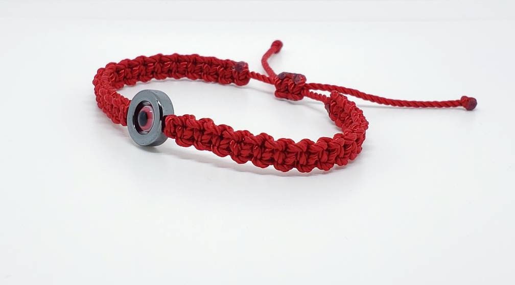 Evil eye Hematite red string good luck bracelet evil eye charm braided red string wristband evil eye protection braided bracelet