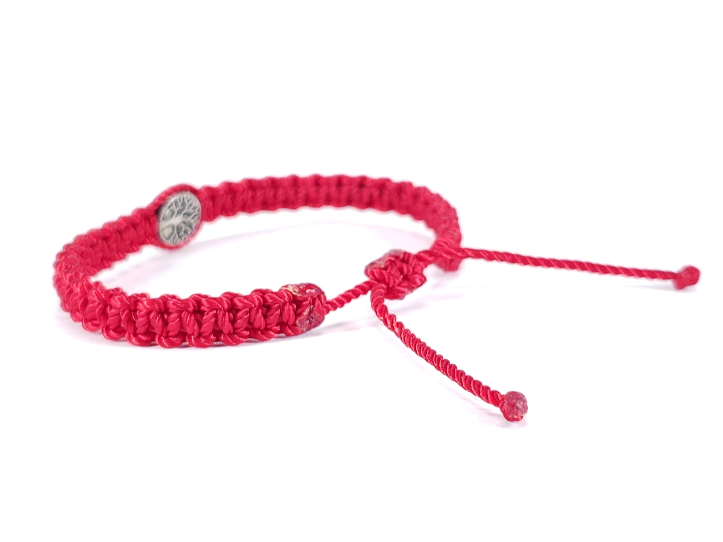 red string braided bracelet, tree of life wristband, adjustable for man and woman