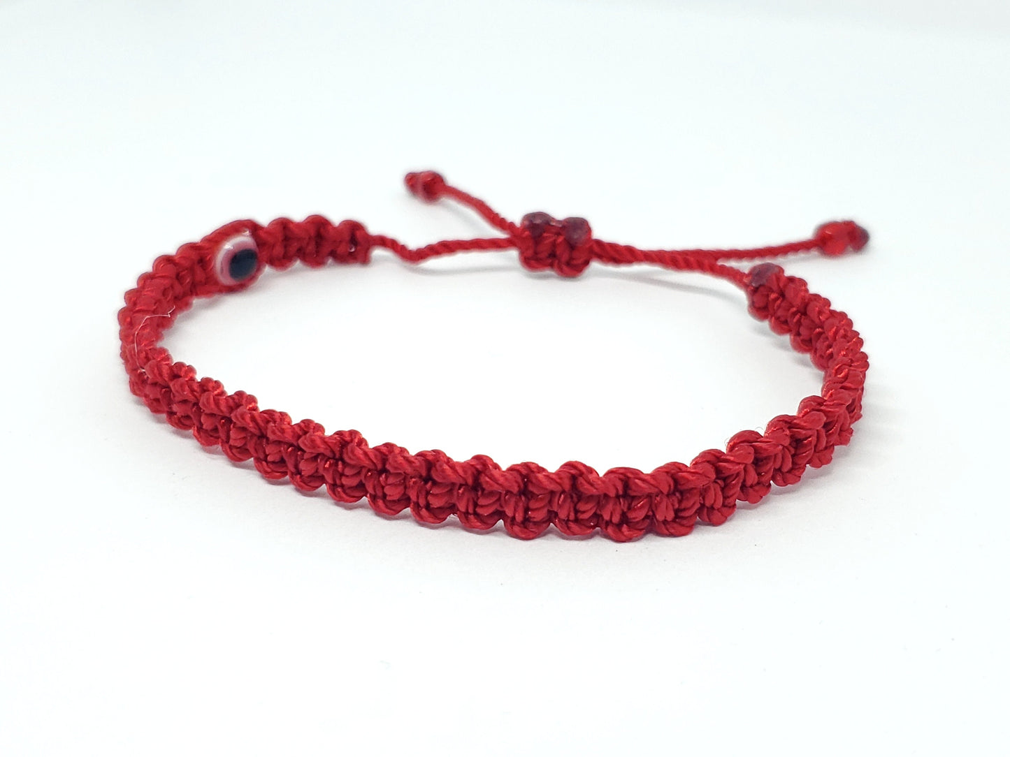good luck red string bracelet, evil eye charm, braided red string wristband, evil eye protection adjustable bracelet for man & woman