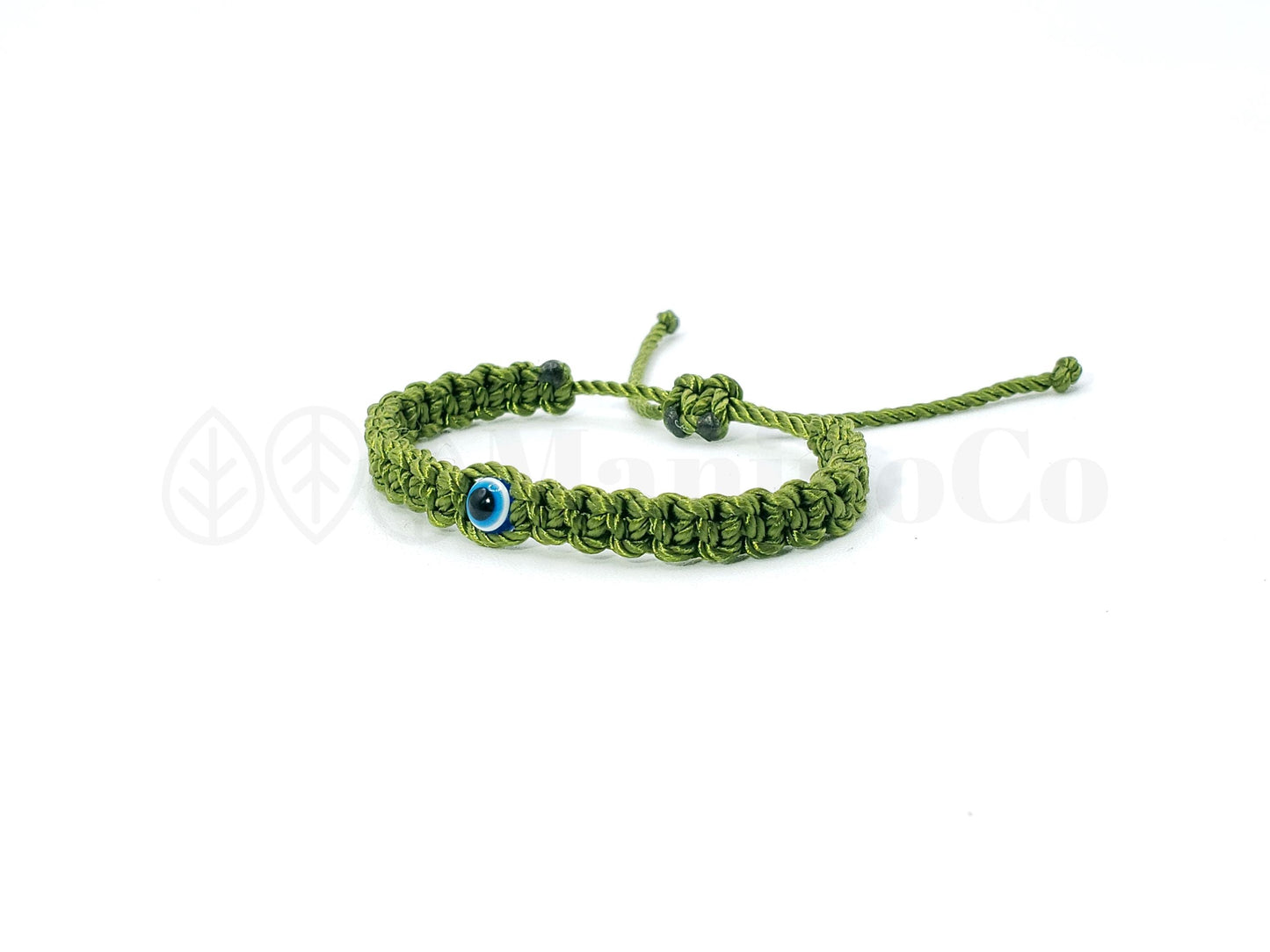 Kids size green string evil eye bracelet, evil eye protection, Evil eye amulet for kids, adjustable protection bracelet