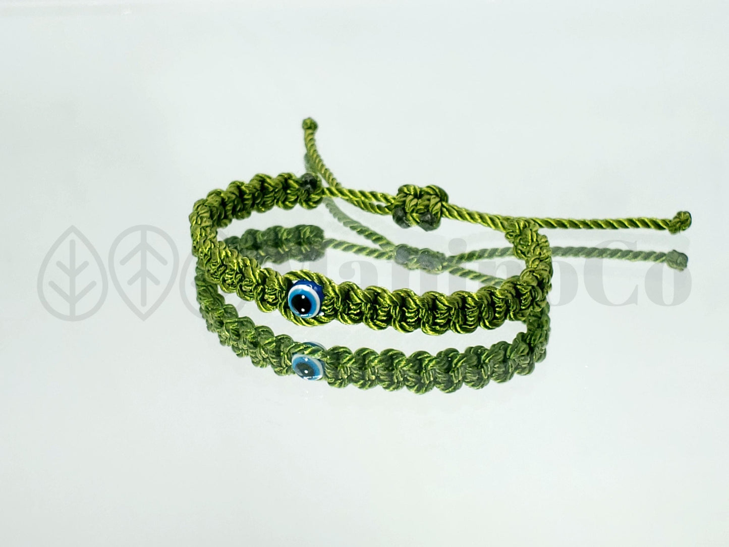 Kids size green string evil eye bracelet, evil eye protection, Evil eye amulet for kids, adjustable protection bracelet