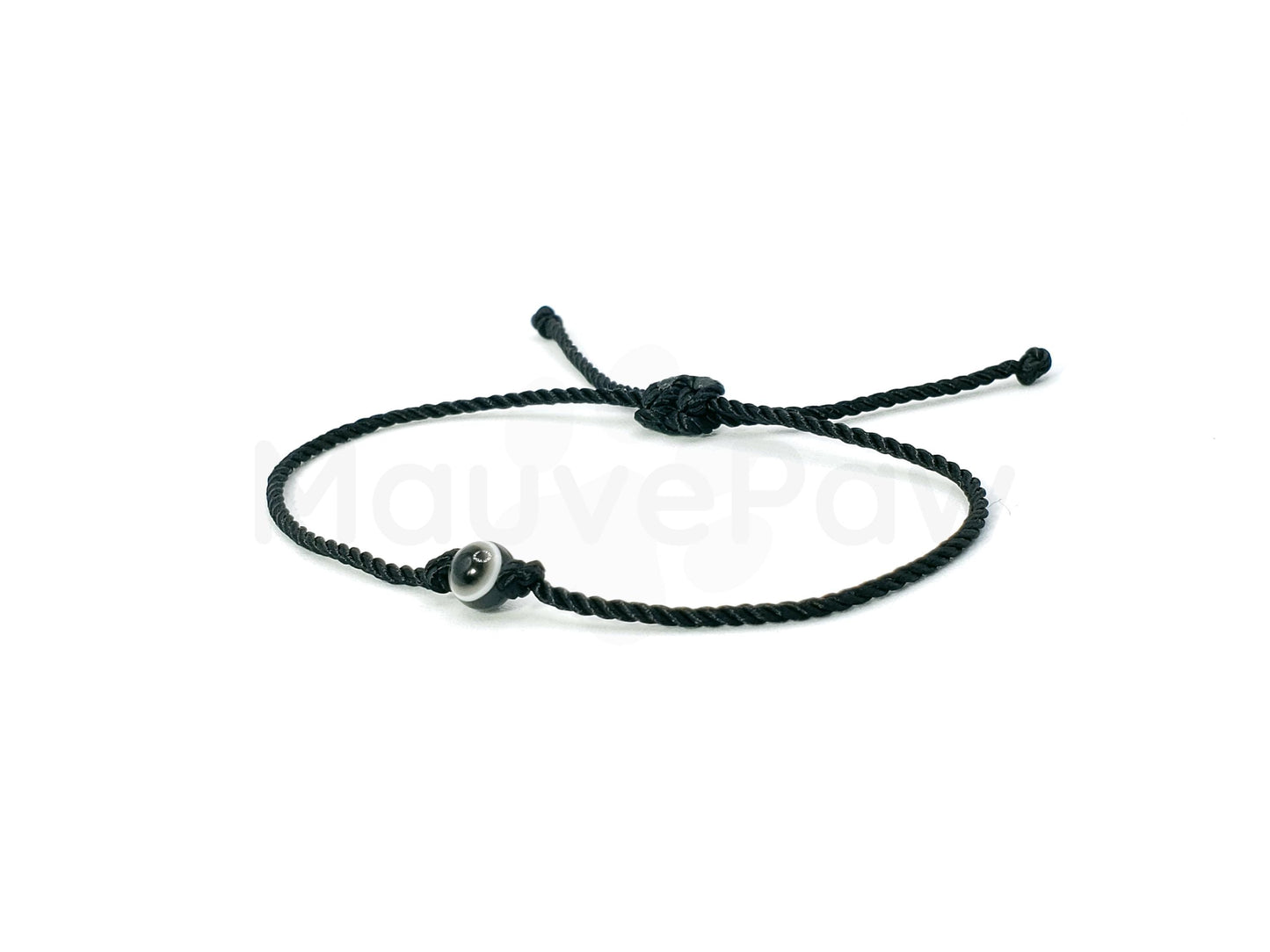 Evil eye black string bracelet, evil eye charm, black string wristband, evil eye protection bracelet, adjustable black string bracelet