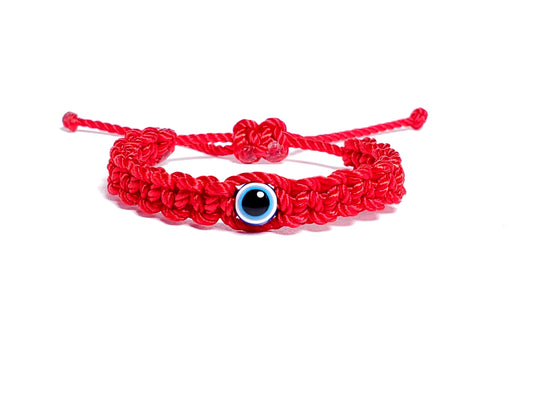 baby evil eye bracelet, red -be
