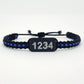 Thin blue line badge number bracelet