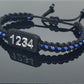 Thin blue line badge number bracelet