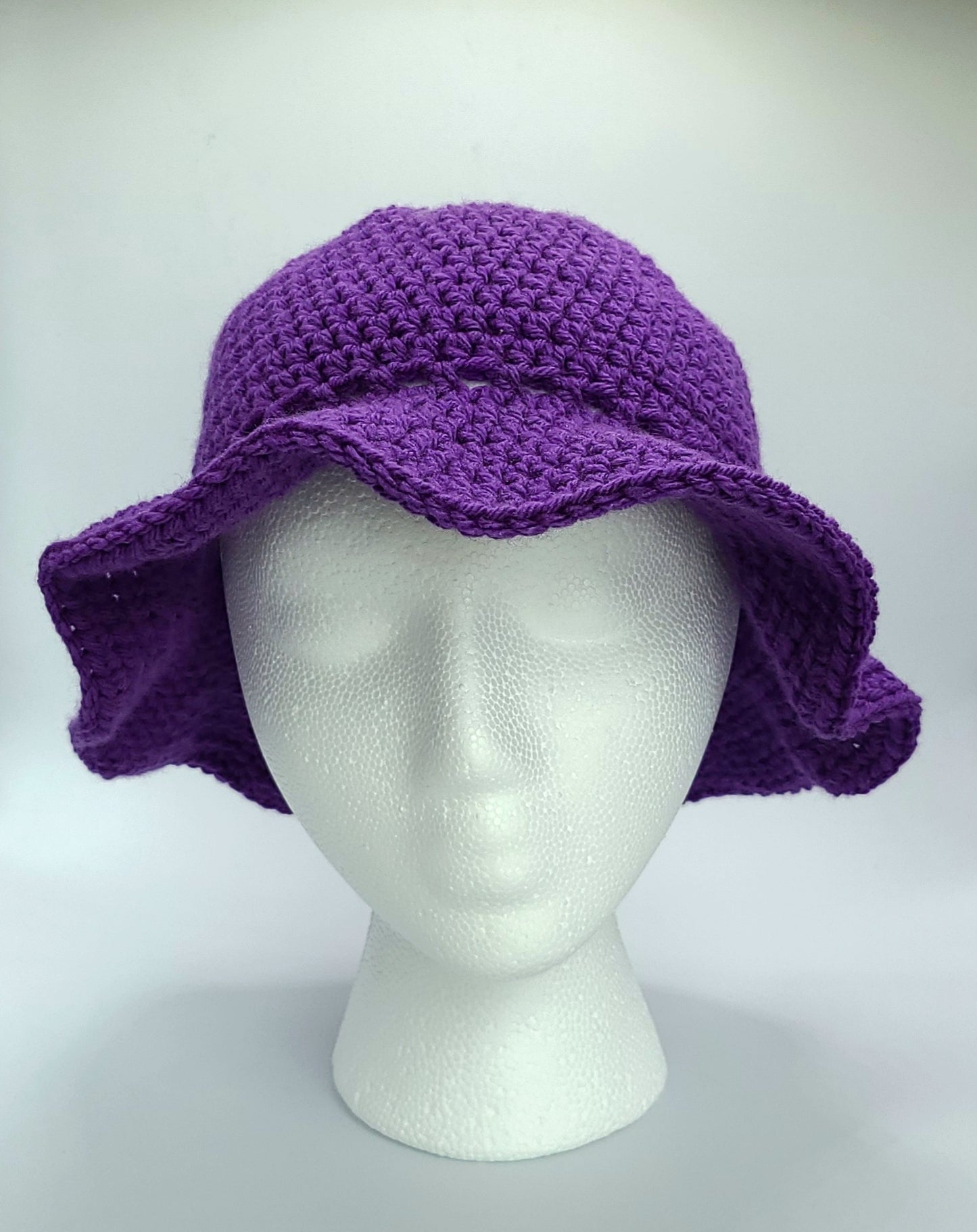 Womens purple crochet sun hat