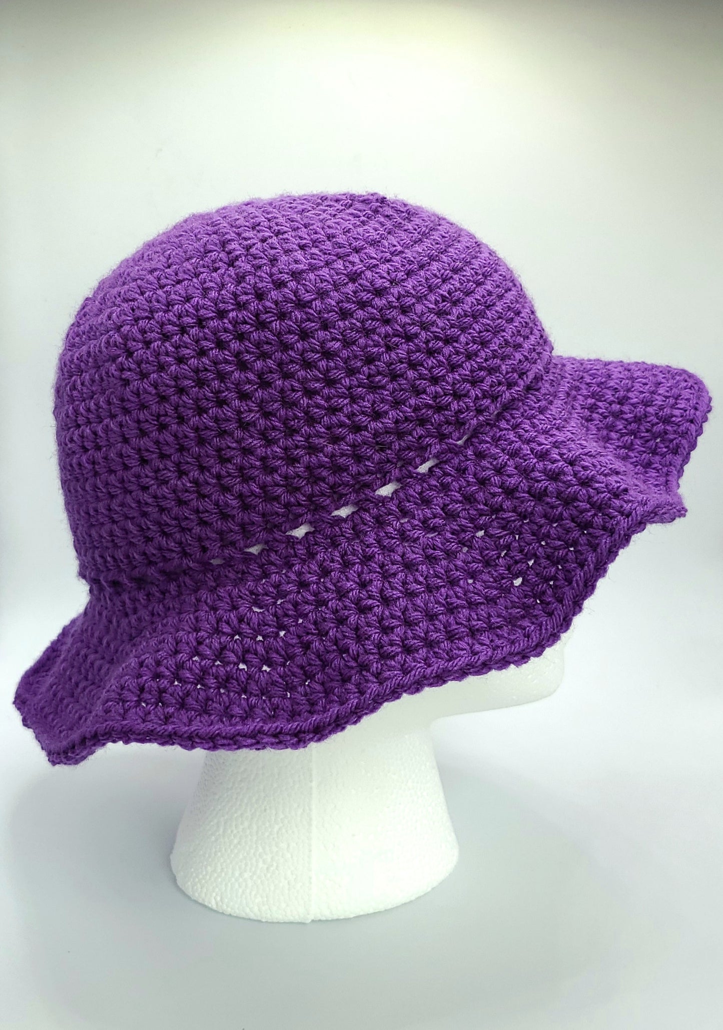 Womens purple crochet sun hat