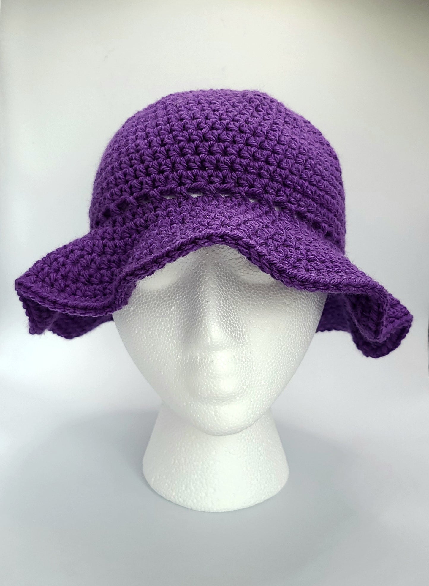 Womens purple crochet sun hat