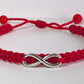 Beautiful infinity red string bracelet, adjustable for man and woman