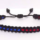 Half thin blue line and half red line bracelet, half blue line and half red line -support police & firefighters -new -adjustable