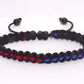 Half thin blue line and half red line bracelet, half blue line and half red line -support police & firefighters -new -adjustable