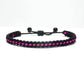 Black braided bracelet with a  pink Line, adjustable wristband -new -handmade -for man & woman