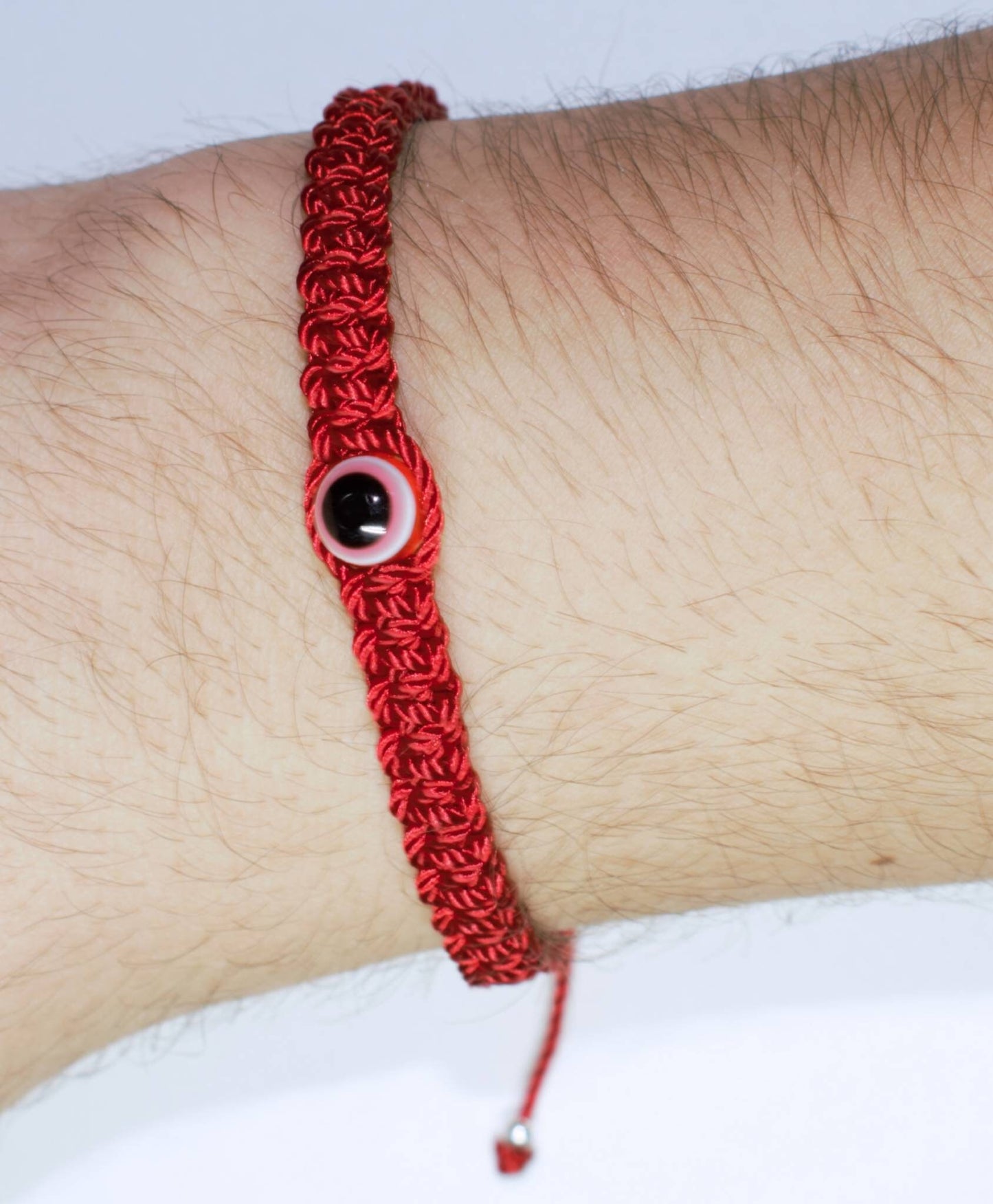 Mens evil eye red string bracelet, braided red string wristband, evil eye protection braided bracelet for man & woman