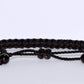 Black braided bracelet with a  green Line, adjustable wristband -new -handmade -for man & woman