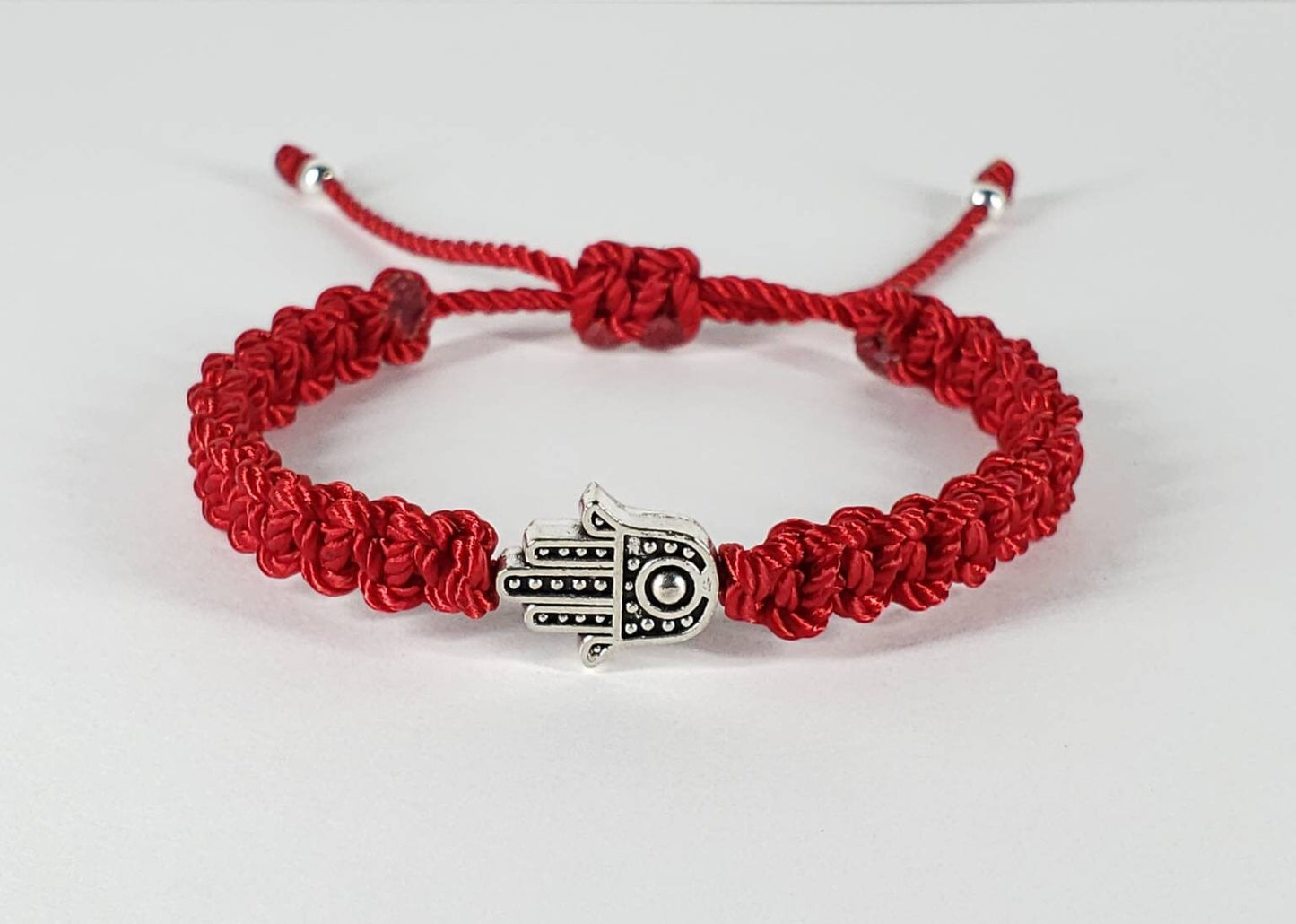 Kids size red string bracelet, Hand of God bracelet evil eye protection, luck and Evil eye amulet, red string hamsa hand adjustable for kids