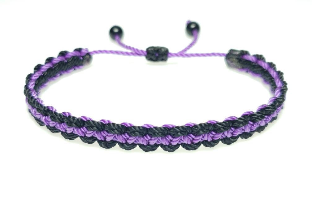 Thin purple line bracelet, Fashionable and durable thin purple line wristband, adjustable for man & woman