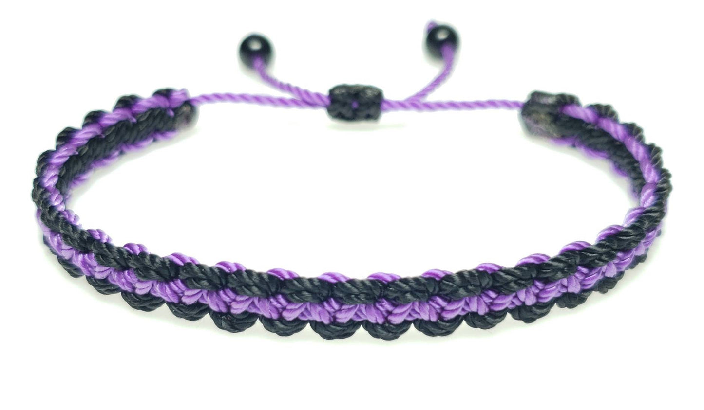 Thin purple line bracelet, Fashionable and durable thin purple line wristband, adjustable for man & woman