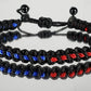 Half thin blue line and half red line bracelet, half blue line and half red line -support police & firefighters -new -adjustable