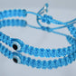 evil eye bracelet, blue string, evil eye wristband, braided evil eye protection bracelet, adjustable, for man and woman