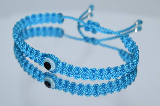 evil eye bracelet, blue string, evil eye wristband, braided evil eye protection bracelet, adjustable, for man and woman