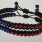 Half thin blue line and half red line bracelet, half blue line and half red line -support police & firefighters -new -adjustable