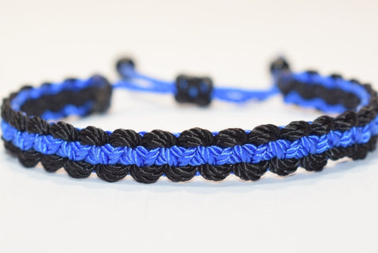 Thin blue line bracelet, Police bracelet, thin blue line support police wristband, adjustable for man and woman