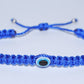 Evil eye amulet bracelet, good luck blue string wristband, evil eye protection, good luck charm, adjustable, new, for man and women