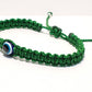 Evil eye amulet bracelet, good luck emeral green string wristband, evil eye protection, good luck charm, adjustable, new, for man and women