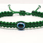 Evil eye amulet bracelet, good luck emeral green string wristband, evil eye protection, good luck charm, adjustable, new, for man and women