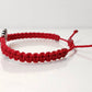 Lotus flower bracelet, red string braided bracelet, silver tone lotus flower charm, new, adjustable for man & woman