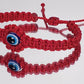 Beautiful Evil eye amulet bracelet, good luck bracelet, good luck red string wristband, evil eye protection, good luck charm, adjustable