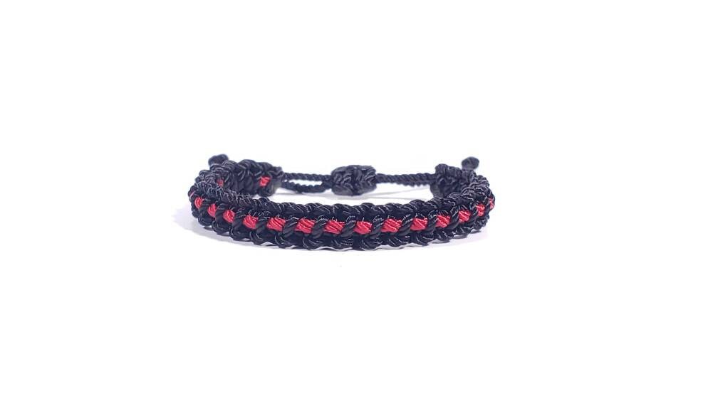 Kids size Thin Red Line beacelet, Support Firefighters bracelet, thin red line wristand, adjustable, for kids