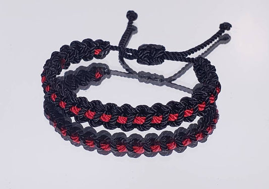 Kids size Thin Red Line beacelet, Support Firefighters bracelet, thin red line wristand, adjustable, for kids