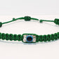 Evil eye amulet bracelet, emerald green string evil eye bracelet, evil eye wristband, evil eye protection, good luck charm, adjustable