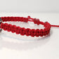 Lotus flower bracelet, red string braided bracelet, silver tone lotus flower charm, new, adjustable for man & woman