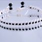 White with a black line bracelet -support wristband -braided -new -adjustable for man and woman