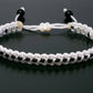 White with a black line bracelet -support wristband -braided -new -adjustable for man and woman