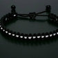 Black with a white line bracelet -support wristband -braided -new -adjustable for man and woman