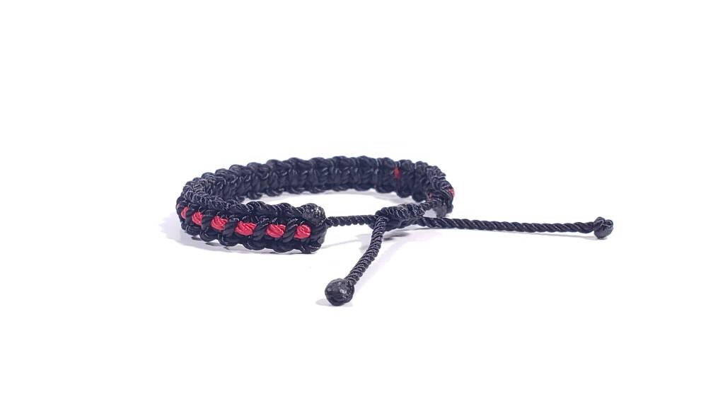 Kids size Thin Red Line beacelet, Support Firefighters bracelet, thin red line wristand, adjustable, for kids