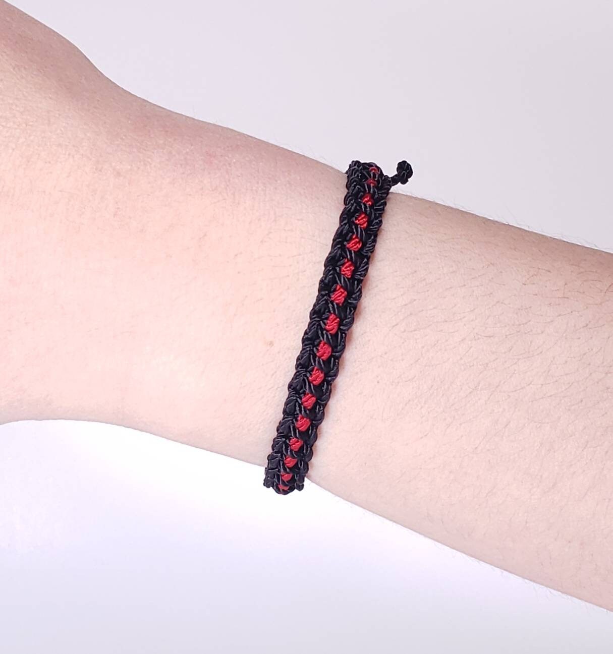 Kids size Thin Red Line beacelet, Support Firefighters bracelet, thin red line wristand, adjustable, for kids