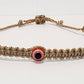 Evil eye amulet, evil eye braided bracelet, beige string wristband with an evil eye for protection, adjustable for man and woman