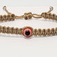 Evil eye amulet, evil eye braided bracelet, beige string wristband with an evil eye for protection, adjustable for man and woman