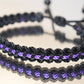 Thin purple line bracelet -Black braided bracelet with a purple Line, adjustable wristband -new- domestic violence awareness bracelet