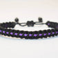 Thin purple line bracelet -Black braided bracelet with a purple Line, adjustable wristband -new- domestic violence awareness bracelet