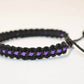 Thin purple line bracelet -Black braided bracelet with a purple Line, adjustable wristband -new- domestic violence awareness bracelet