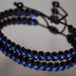 Police Thin blue line bracelet, thin blue line bracelet -support Police wristband -braided -new -adjustable for man and woman