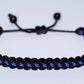 Police Thin blue line bracelet, thin blue line bracelet -support Police wristband -braided -new -adjustable for man and woman