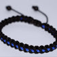 Police Thin blue line bracelet, thin blue line bracelet -support Police wristband -braided -new -adjustable for man and woman