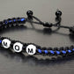 mom bracelet with a thin blue line, support police bracelet